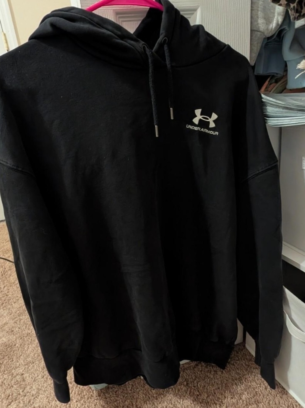 Under Armour Black Pullover Hoodie with Small Chest Logo